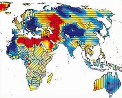 Harta precipitatiilor in 2010 si incidenta aparitiei holerei (zonele rosii)