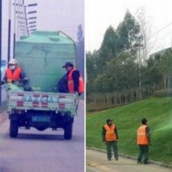Chinezii vopsesc iarba ca sa fie mai verde