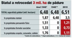Romania a retrocedat pana acum 3 mil. hectare de paduri in valoare de 10 miliarde de euro