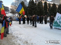 La Campeni, motii au protestat pe temperaturi negative impotriva proiectului minier de la Rosia Montana