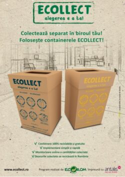 ECOLLECT, primul serviciu de colectare separata a deseurilor de la birou din Romania