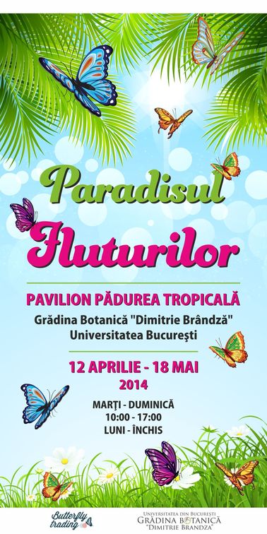In Gradina Botanica puteti admira fluturi exotici lasati sa zboare liber