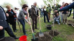 Sorin Oprescu a plantat arbori in Parcul Tineretului alaturi de 50 de studenti