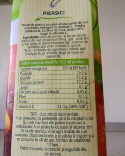Ce ascunde eticheta: “Tymbark Nectar piersici” induce in eroare consumatorii
