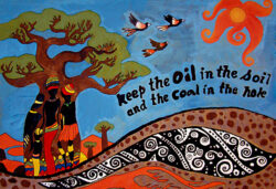 „Nu fora cand planeta arde!” Artist: Angie Vanessa Cárdenas