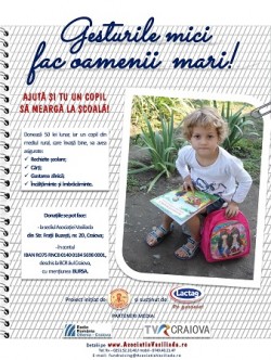 Asociatia Vasiliada a demarat Campania ”Gesturile mici fac oamenii mari!”